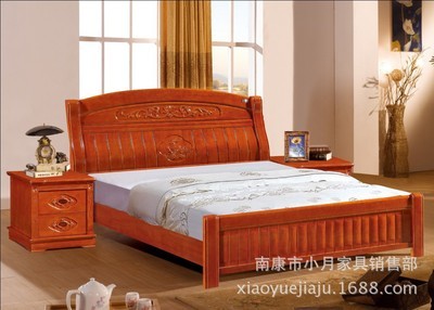 【小月家具 厂家直销 供应床 实木床 橡木床 卧室家具 2018#】价格,厂家,图片,床类,南康市小月家具销售部-