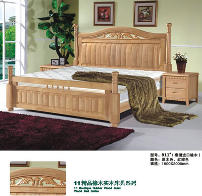 【南康家具 厂家直销 1.8米实木橡木床】价格,厂家,图片,床类,南康峰业家具厂-