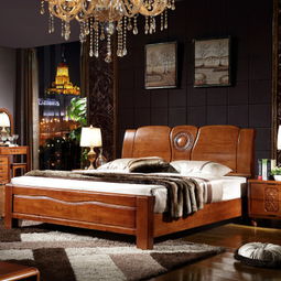 南康实木床 现代中式1.8米进口橡木双人高箱床批发展示